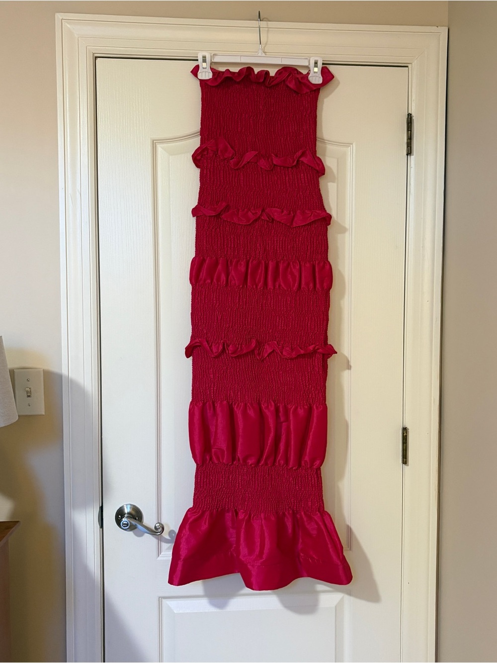 Fushia Ruffled Strapless Dress